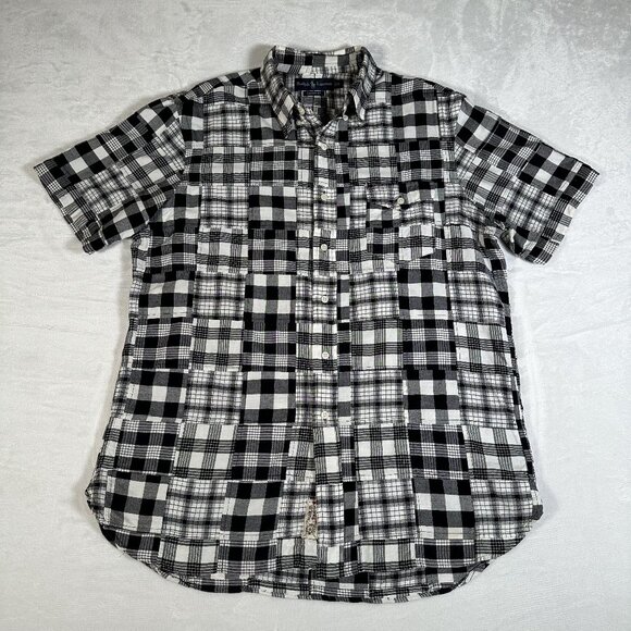 Ralph Lauren Shirt Men Size L Gingham Short Sleeve Custom Fit Single Pocket EUC - Picture 1 of 10
